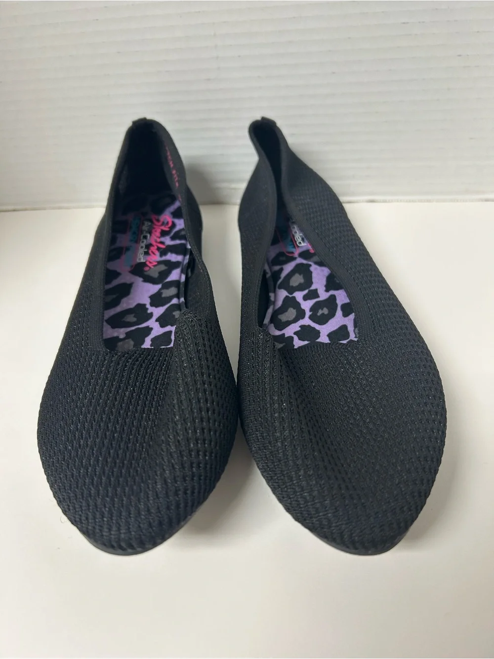 Skechers Cleo Black Knit Ballet Flats Size 11 (Fits Like 10) EUC